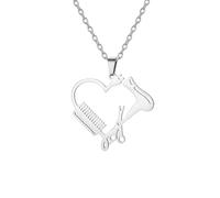 EUEAVAN Parrucchiere Forbice Pettine Asciugacapelli Collana per Le Donne Regolabile Cuore Parrucchiere Parrucchiere Strumenti Barbiere Ciondolo Parrucchiere Salone Gioielli Regalo Ringraziamento
