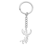 EUEAVAN Phoenix Portachiavi con uccello "Rising Phoenix", "Rise from the Ashes", accessorio per borse e gioielli, Argento 2, Medium