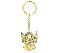 EUEAVAN Portachiavi con ali d'angelo, cuore custode angelo preghiera, fede, amuleto, gioielli, speranza, regalo per figlia, Oro, Medium