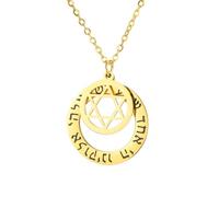 EUEAVAN Shema Israel Preghiera ebraica di benedizione Collana Ascolta o Israele Stella di Davide Ciondolo Biblico Cabala Gioielli ebraici Regalo religioso per donne e uomini