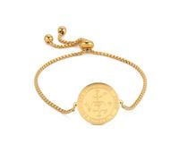 EUEAVAN Sigillo del 7° Arcangelo Michael Bracciale da donna Sigillo dei Sette Arcangeli Talismano San Michael Amuleto in acciaio inossidabile Gioielli pagani (arcangelo oro)