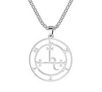 EUEAVAN Sigillo di Lilith Collana per donne uomini Hecate Gothic Lilith Goddess Sigil Pendant Necklace Lucifer's Sign Mythology Pagan Jewelry Gift (Lilith Box Chain argento)