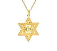 EUEAVAN Tetragramma Stella di David Collana Yhvh Yhwh Geova Yahweh Collana ebraica Stella ebraica Collana Bibbia Nomi di Dio Ciondolo Israele Gioielli Ebraici Hanukkah Preghiere Regalo Donna, Medio,