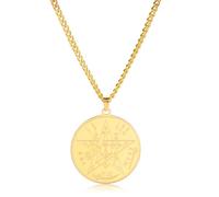 EUEAVAN Tetragrammaton Pentagramma Collana Antico Potere Nome di Dio Ciondolo Stella a Cinque Punte Salomone Wiccan Protezione Amuleto Pentacolo Stella Gioielli Regalo Uomini Donne (Oro)