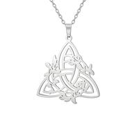 EUEAVAN Trinity Knot collana da donna nodo celtico Triquetra ciondolo triangolo nodo collana buona fortuna nodo irlandese amuleto gioielli regalo irlandese, Medium, Acciaio inossidabile, Nessuna