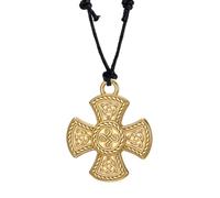 EUEAVAN Trinity Knot Triquetra Celtic Cross Collana da uomo | Ciondolo maltese, in acciaio inox, con croce vichinga runa, gioiello religioso irlandese, regalo per la fede