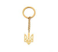 EUEAVAN Ucraina Tridente Ucraina Stemma Portachiavi Charm Ucraina Simboli Portachiavi Regalo Patriottico Ucraina Souvenir Uomo Donna, Oro, Medium