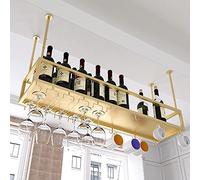EUEIQCBZ Porta bottiglia del soffitto in metallo industriale, porta bottiglia di vetro di vino, sotto un armadietto, porta bottiglia di vino, organizzazione della cucina del ristorante bar e scaffale