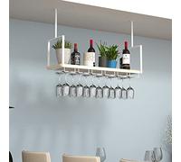 EUEIQCBZ Portabottiglie a sospensione moderna a soppalco con design di recinzione bianco 80 cm x 30 cm x 60 cm