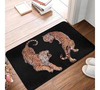 EUEKQOIB Anno della Tigre Felice Anno Nuovo Cinese Yin Yang Tigri Zerbino Antiscivolo Tappetino per Pavimento Casa Soggiorno Tappetino per Piedi