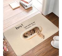 EUEKQOIB Ehi voglio solo dire Buongiorno con motivo a ghepardo zerbino antiscivolo per porta d'ingresso zerbino per esterni tappeto per ingresso cucina balcone