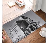 EUEKQOIB Illustrazione di Psycho di Alfred Hitchcock di Burroi Zerbino antiscivolo Tappeto per ingresso cucina Casa Balcone Tappetino per piedi
