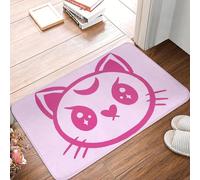 EUEKQOIB Tappetino antiscivolo per porta con motivo gattino arrabbiato lavabile per cucina ingresso soggiorno pedana