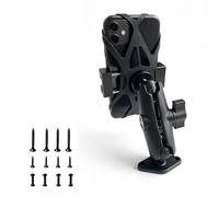 EUEKY Supporto per telefono interamente in metallo per auto, camion, barca, moto e UTV | Base in alluminio AMPS diamante, braccio medio e supporto per telefono a sfera da 2,5 cm | Protezione completa