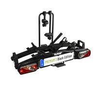EUFAB 11648ON Portabici Premium 2 "Black Edition, adatto per e-bike, completamente premontato, antifurto, per 2 biciclette, per gancio di traino, nero