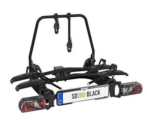 EUFAB Porta biciclette per furgone a cassone SD260 con porte a bilico, gancio traino Black Edition