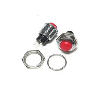 eufeifeiegds 1 pz PB-01 Pulsante rotondo rosso verde 12 mm Interruttore a pulsante momentaneo 3 A 1255 V CA 1,5 A 250 V CA wefeiegds(Red)