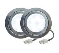 eufeifeiegds 2 pezzi 12V DC 1.5W sottopensile cappa luce 60mm foro cappa luce luce sfiato fumi sostituire lampadina alogena 20W wefeiegds(With EL connector,White 6000K)