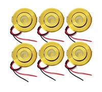 eufeifeiegds 6x 100V 120V 230V Mini COB LED Plafoniera 3W Illuminazione for Vetrina Faretto Foro di Taglio 40-45mm(Golden Finish,WHITE 6000K_AC 85-265V)