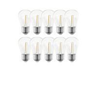 eufeifeiegds Confezione da 10 lampadine a filamento S14 for luci solari a stringa E27 E26 5V 1W con copertura in PC, impermeabili, bianche calde, a LED