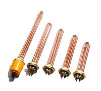 eufeifeiegds DN40 G1 1/2" Electric Copper Heater Element 220V 380V 3KW 6KW 9KW 12KW Industrial Water Heating Resistance(Copper,110V,6KW 240mm)