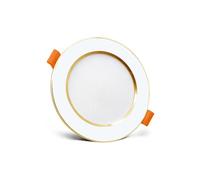 eufeifeiegds Faretto LED bianco da incasso for interni, lampada soffitto, 3W, 5W, 9W, 12W, AC220V, senza driver, for soggiorno, atrio, bar, ufficio(Natural White,WHITE AND GOLD_12W 220V)
