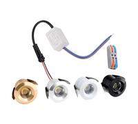 eufeifeiegds Faretto LED da incasso for mobili 1W 12-24V 30mm con alimentatore, luce for cucina, bagno(White 6000K,SILVER SHELL_INPUT DC 12-24V)