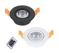 eufeifeiegds Faretto LED da incasso RGB 3W dimmerabile DC12V Lampada a soffitto for mobiletto e vetrina Lampadina 220V con telecomando(Blue,SILVER_3W 85-265V)
