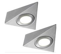 eufeifeiegds Kit 2 faretti LED sottopensile 12V 230V 1,5W 3W in acciaio inox bianco caldo for piano di lavoro cucina e armadietto(White 6000K,12V DC)