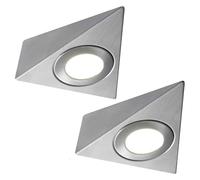 eufeifeiegds Kit faretti LED da 3 W sottopensile, 2 pezzi, in acciaio inox, bianco caldo, for piano di lavoro della cucina, controsoffitto, credenza(Warm White,230V AC)