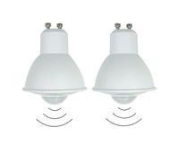 eufeifeiegds Lampadina di ricambio PIR da 2 pezzi for illuminazione aree pubbliche, corridoi, balconi, gallerie, GU10, 6 W, faretto soffitto a risparmio energetico(Warm White 3000K)