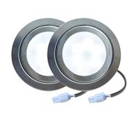 eufeifeiegds Lampadina LED a disco da 12 V CC da 2 pezzi, foro da 60 mm, in vetro smerigliato, luce for cucina, in acciaio inossidabile, equivalente a 20 W wefeiegds(6000K,EL CONNECTOR_1.5W 12V DC)