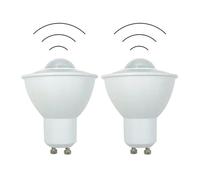 eufeifeiegds Lampadina LED GU10 con sensore di movimento PIR da 2 pezzi, 6 W, 85-265 V, luce sensibile for corridoio, balcone, patio(Warm White 3000K)