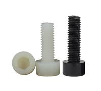 eufeifeiegds M3 M4 M5 M6 M8 M10 M12 Nero/Bianco Nylon Plastica Chiave a brugola esagonale a esagono incassato Testa Bullone Viti isolanti wefeiegds(10mm,White-M6(20pcs))