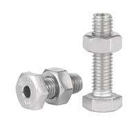 eufeifeiegds M4 M5 M6 M8 M10 M12 M14 M16 M18 M20 Bulloni a testa esagonale in acciaio inossidabile 304 Viti cave e set combinato di dadi esagonali completi wefeiegds(70mm,M10x5.2mm(2sets))