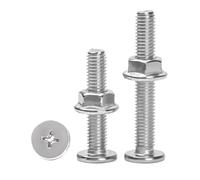 eufeifeiegds M5 M6 M8 A2-70 304 In Acciaio Inox Croce Phillips Ultra Sottile Piatto Wafer Vite A Testa e Dadi Flangiati Set wefeiegds(10mm,M5x12mm(5sets))