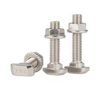 eufeifeiegds M5 M6 M8 Bullone a T nichelato con martello Profilo di estrusione alluminio serie 20 30 40 45 e set dadi flangiati seghettati wefeiegds(2sets,45 Series-M8x20mm)