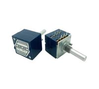 eufeifeiegds Potenziometro rotativo a volume seghettato a doppia unità RK27 1 pz 5kX2 10k 20k 50k 100k 250k 500k Albero tondo/piatto 6 pin Lunghezza 25 mm wefeiegds(100K Ohm)