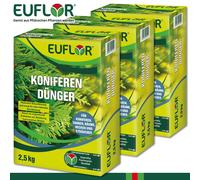 Euflor 3x 2,5kg Conifere Concime Speciale Abete Konifere Albero Siepe Cespuglio
