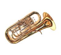 Eufonio Professionale Eufonio Con Corpo In Ottone Laccato Oro, 3 Valvole Superiori, 1 Sistema Di Compensazione A Scorrimento, Eufonio Con Custodia