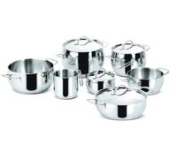 Euforia Set di Pentole Induzione Gas e Forno in Acciaio Inox 18/10 11 Pezzi