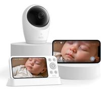 eufy baby monitor con fotocamera E21, 4K UHD, display da 5 pollici (720p), modalità Wi-Fi ibrida/offline, controllo tramite app e monitor, funzione girevole e inclinazione, zoom 8x, fotocamera
