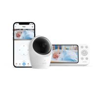 eufy Babyphone con fotocamera E20, controllo app e offline, 2 K HD, visione notturna ultra chiara, funzione di inclinazione, 4 zoom, fotocamera mobile con batteria integrata, ANR, allarmi intelligenti
