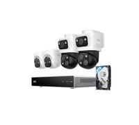 eufy PoE NVR Security System S4, 2 telecamere Bullet PTZ, 2 telecamere Turrent, 360° PTZ, Auto framing & Tracking, ricerca video intelligente, visione notturna a colori, stroboscopio, Plug & Play