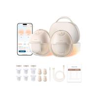 Eufy S1 Pro, tiralatte riscaldato indossabile, custodia di ricarica, mani | HeatFlow, batteria per 5 giorni, ritmo app fai da te, potente 300 mmHg, 30% in più di uscita, 46 dB silenzioso, senza BPA