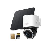 eufy Security 4G LTE Cam S330, telecamera di sicurezza wireless cellulare 4K, panoramica e inclinabile, alimentazione solare, 4G e Wi-Fi Duo-Mode, monitoraggio umano/veicolo AI, con scheda SIM e