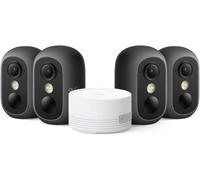 eufy Security eufyCam C35 4 Telecamere Wireless per Int/Est, Montaggio Magnetico, Vista Notturna a Colori, Memoria Locale, Nessun Costo Mensile, IP67, Riconoscimento Viso, Supporto Pannello FV, Nero
