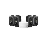 eufy Security eufyCam C35 4 Telecamere Wireless per Int/Est, Montaggio Magnetico, Vista Notturna a Colori, Memoria Locale, Nessun Costo Mensile, IP67, Riconoscimento Viso, Supporto Pannello FV, Nero