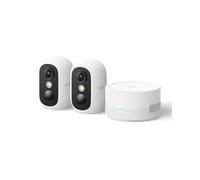 eufy Security eufyCam C35 Kit 2 Cam, videocamera wireless interna/esterna, montaggio magnetico, notte a colori, memoria locale, senza costo, IP67, riconoscimento viso, supporto FV, Bianco