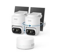 eufy Security eufyCam C37 con 2+1 Videocamere, Telecamera Wi-Fi Esterno 2K | Senza Fili, Tracciamento IA 360° con pan e tilt, Pannello Solar, HomeBase Mini, Riconoscimento facciale.